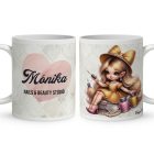 Névvel kérhető - Cuki Arany Körmös manólány mintás bögre