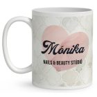 Névvel kérhető - Cuki Arany Körmös manólány mintás bögre