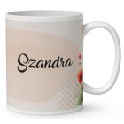 Névvel kérhető - Cuki pipacs tündérlány és a hold mintás bögre