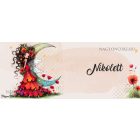 Névvel kérhető - Gyönyörű pipacs tündérlány és a hold mintás bögre