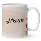 Névvel kérhető - Gyönyörű pipacs tündérlány és a hold mintás bögre