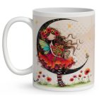 Névvel kérhető - Kedves pipacs tündérlány és a hold mintás bögre