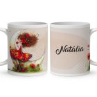 Névvel kérhető - Aranyos pipacs tündérlány és a hold mintás bögre