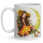 Névvel kérhető - Huncut Napraforgós tündérlány mintás bögre