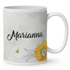 Névvel kérhető - Huncut Napraforgós tündérlány mintás bögre