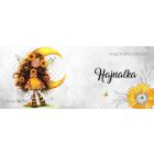 Névvel kérhető - Hosszúhajú cuki Napraforgós tündérlány mintás bögre