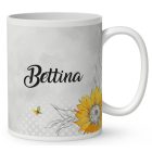 Névvel kérhető - Lazulós Napraforgós tündérlány mintás bögre