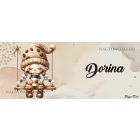 Névvel kérhető - Hintázó kávés manó lány mintás bögre