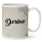 Névvel kérhető - Hintázó kávés manó lány mintás bögre