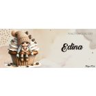 Névvel kérhető - Muffin kávés manó lány mintás bögre