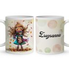 Névvel kérhető - Cuki őszi Könyvmoly lány mintás bögre