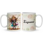 Névvel kérhető - Cuki őszi Könyvmoly lány mintás bögre