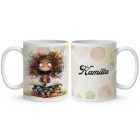 Névvel kérhető - Olvasó őszi Könyvmoly lány mintás bögre