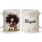 Névvel kérhető - Kávé és könyvek őszi Könyvmoly lány mintás bögre