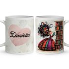 Névvel kérhető - Cuki könyv hercegnő mintás bögre