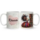 Névvel kérhető - Cuki könyv hercegnő mintás bögre