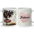 Névvel kérhető - Pillangós könyv hercegnő mintás bögre