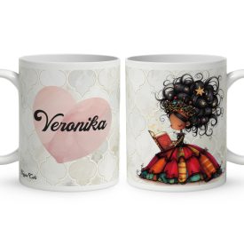   Névvel kérhető - Szépséges könyv hercegnő mintás bögre