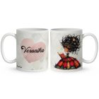 Névvel kérhető - Szépséges könyv hercegnő mintás bögre