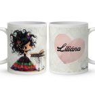 Névvel kérhető - Bájos könyv hercegnő mintás bögre