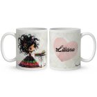 Névvel kérhető - Bájos könyv hercegnő mintás bögre