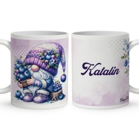   Névvel kérhető - Áfonyás manó sok áfonyával mintás bögre