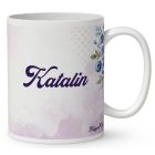 Névvel kérhető - Áfonyás manó sok áfonyával mintás bögre