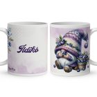 Névvel kérhető - Nyami Áfonyás manó mintás bögre