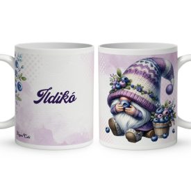 Névvel kérhető - Nyami Áfonyás manó mintás bögre