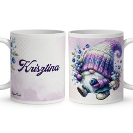 Névvel kérhető - Kalandor Áfonyás manó mintás bögre