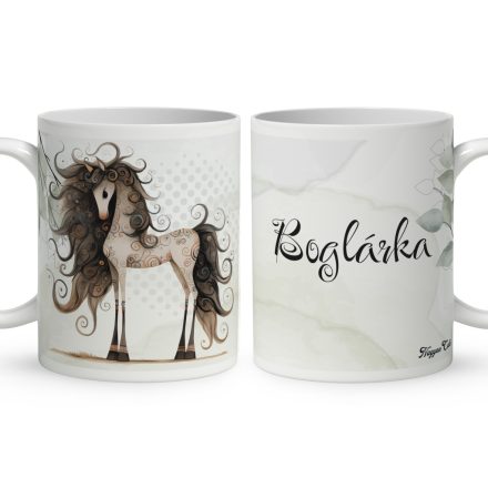 Névvel kérhető - Bájos furi lovas mintás bögre