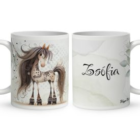 Névvel kérhető - Szépséges furi lovas mintás bögre