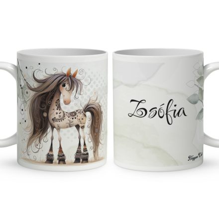 Névvel kérhető - Szépséges furi lovas mintás bögre