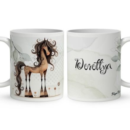 Névvel kérhető - Különleges furi lovas mintás bögre