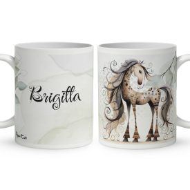 Névvel kérhető - Szép szemű furi lovas mintás bögre