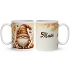 Névvel kérhető - Aranyos őszi manó mintás bögre