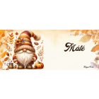 Névvel kérhető - Aranyos őszi manó mintás bögre