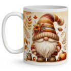 Névvel kérhető - Aranyos őszi manó mintás bögre