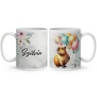 Névvel kérhető - Cuki lufis capybara mintás bögre