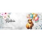 Névvel kérhető - Cuki lufis capybara mintás bögre