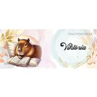 Névvel kérhető - Könyvmoly capybara mintás bögre