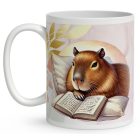 Névvel kérhető - Könyvmoly capybara mintás bögre