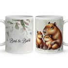 Névvel kérhető - Capybara és a kölykök mintás bögre