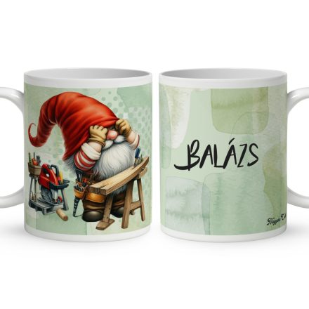 Névvel kérhető - Asztalos Ezermester manó mintás bögre