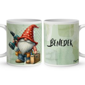Névvel kérhető - Cuki Ezermester manó mintás bögre
