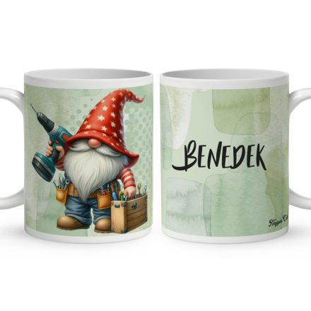 Névvel kérhető - Cuki Ezermester manó mintás bögre