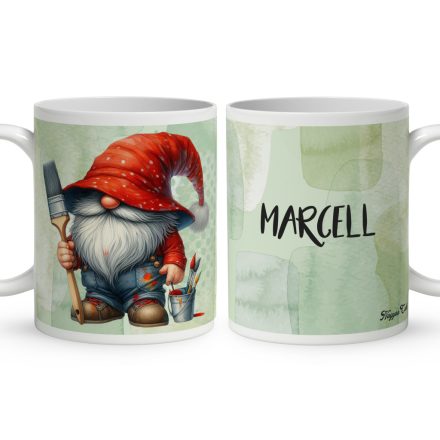 Névvel kérhető - Festő Ezermester manó mintás bögre