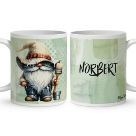   Névvel kérhető - Cuki Festő Ezermester manó mintás bögre