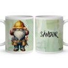 Névvel kérhető - Építész Ezermester manó mintás bögre