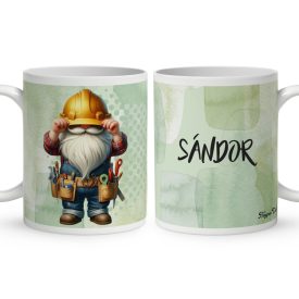   Névvel kérhető - Építész Ezermester manó mintás bögre